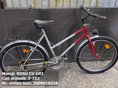 Bicicleta Rosu cu Gri