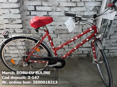 Bicicleta Rosu cu buline