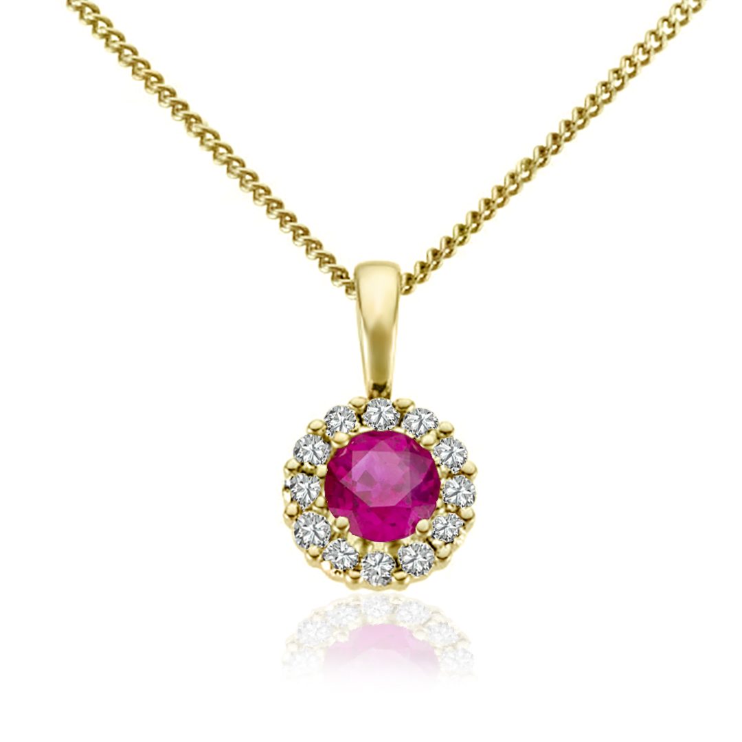 BB 271452 PANDANTIV AUR 585 DI 0.12 CT GSI+RUBIN 1