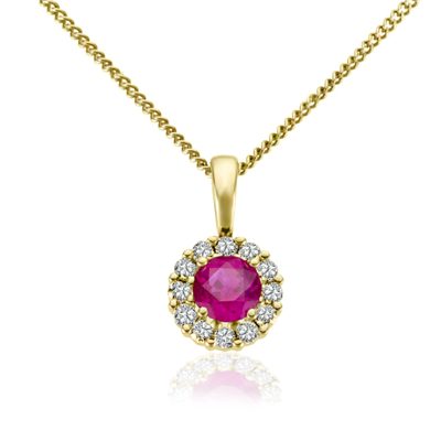 BB 271452 PANDANTIV AUR 585 DI 0.12 CT GSI+RUBIN