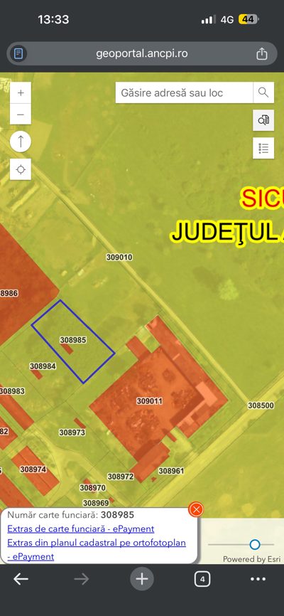 Cota de 1/1 din teren intravilan