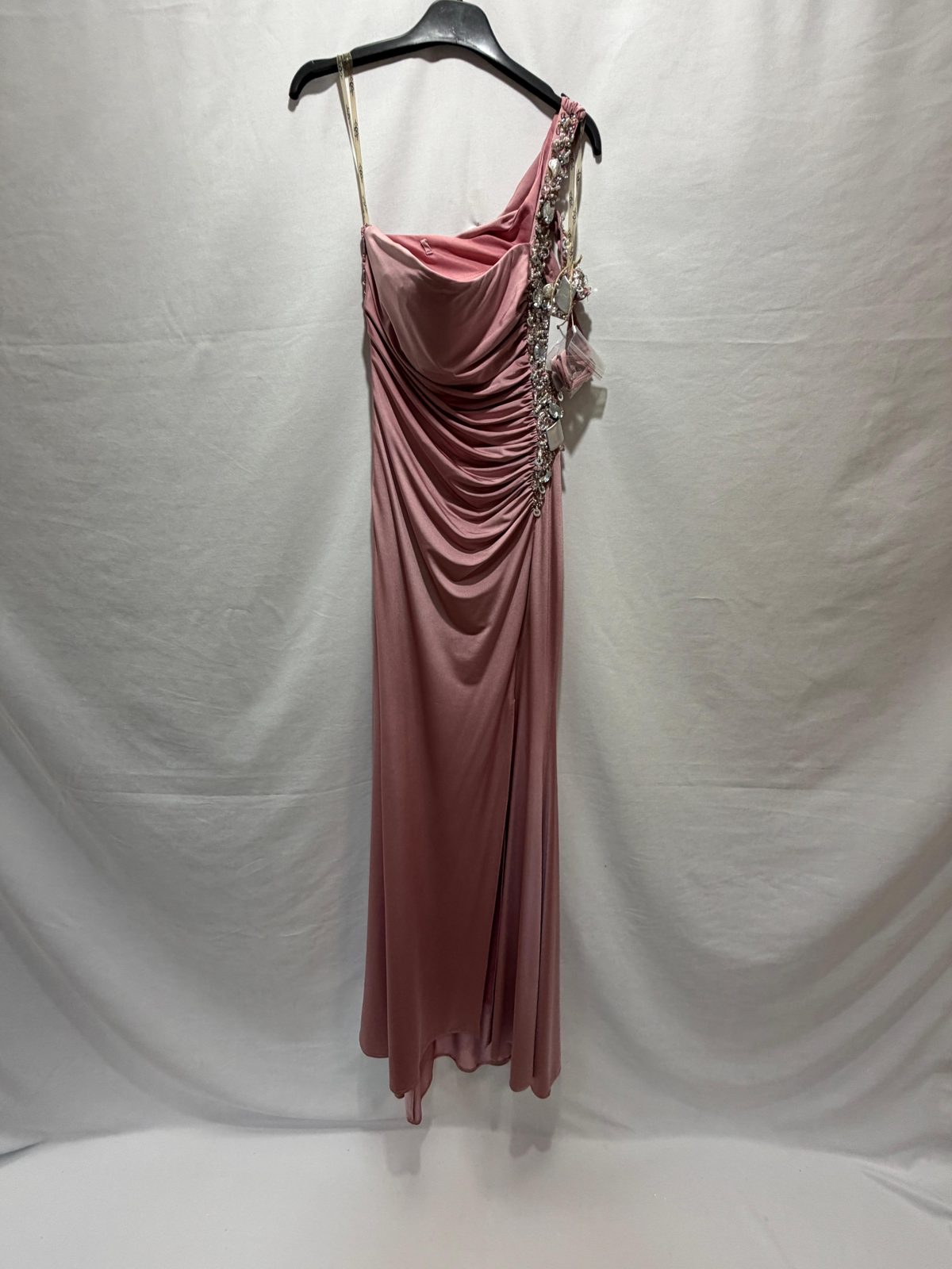 Rochie gala roz tafta elastica 1