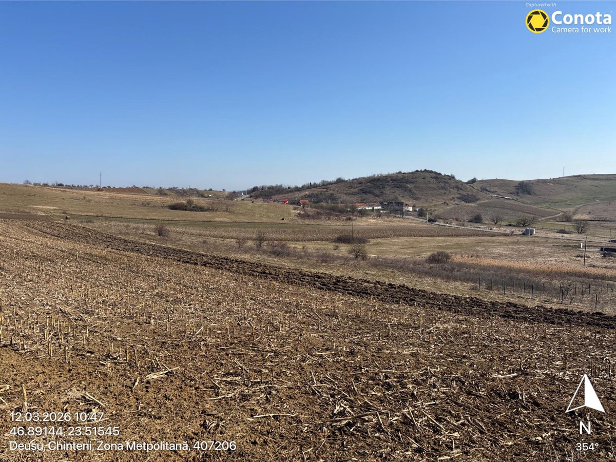 Teren intravilan arabil in suprafata de 800 mp. situat in loc. Deusu, com Chinteni, jud Cluj 1