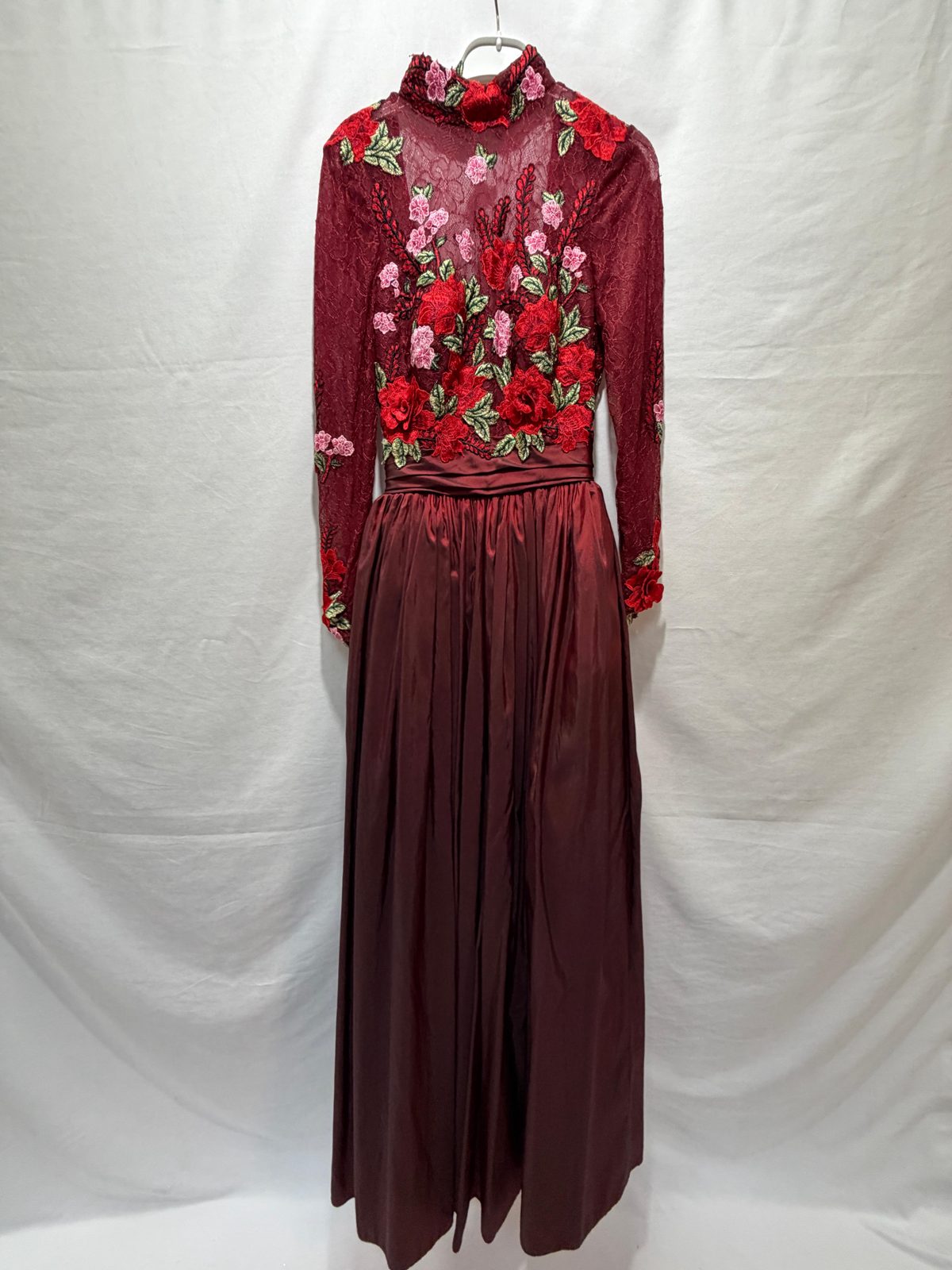 Rochie gala bordo flori 3521 1