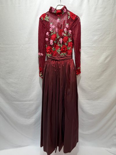 Rochie gala bordo flori 3521