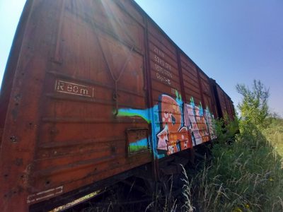 Vagon de marfa - Brasov Triaj - CFR, seria GBGS, nr.215315700124, linia 6B