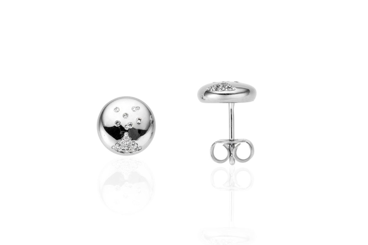 CERCEI AUR 585 DIAMANT 0,08 CT  - Nr. sigiliu 065065. 1