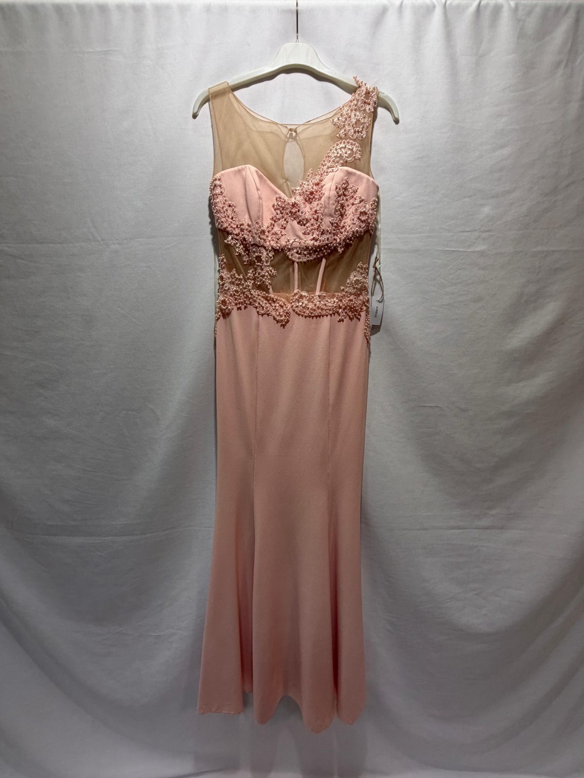 Rochie gala roz perle 1
