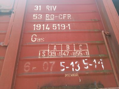 Vagon de marfa  seria GAS  numarul 315319145191  linia 10