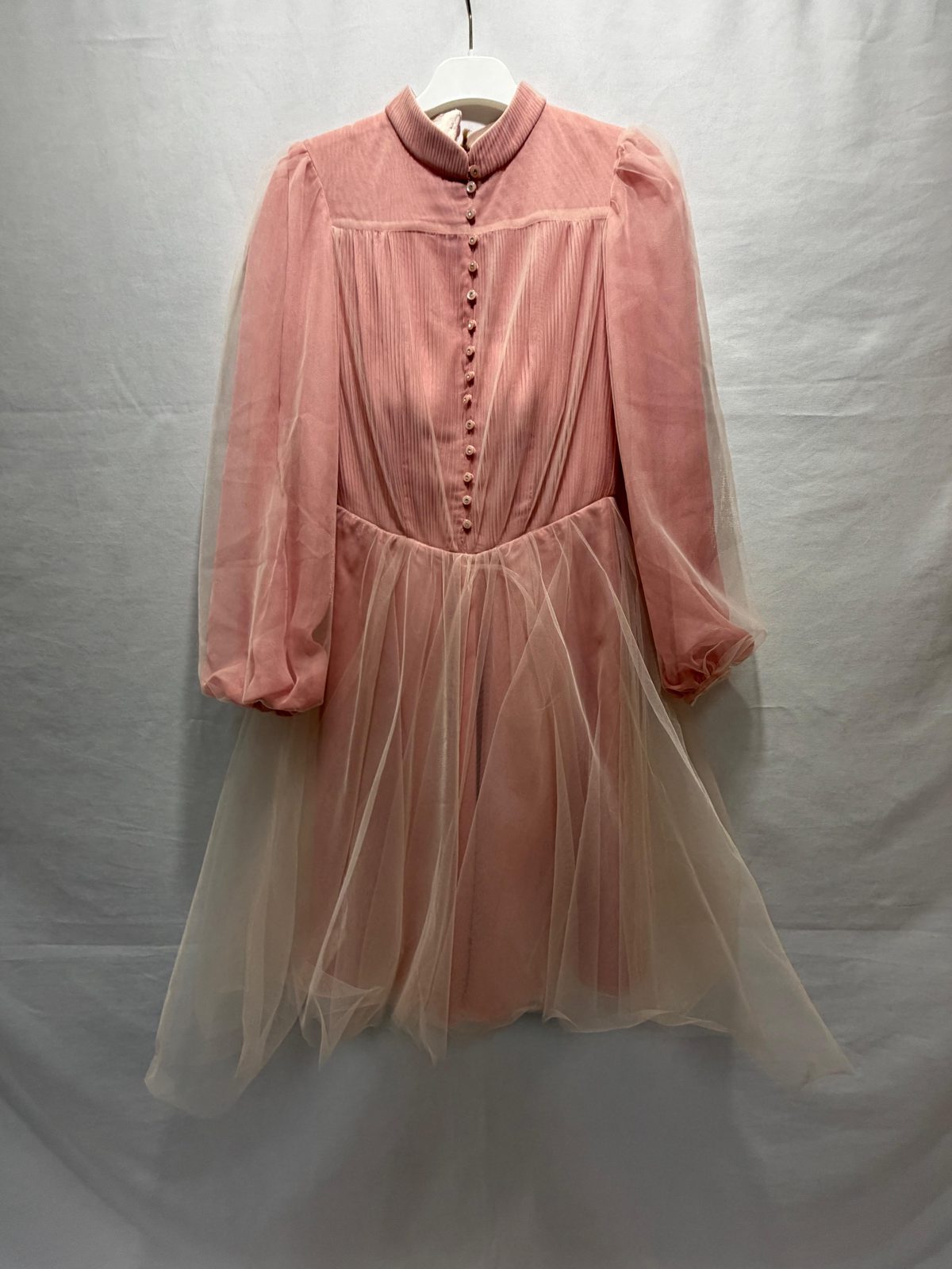 Rochie gala roz pudra matase 1